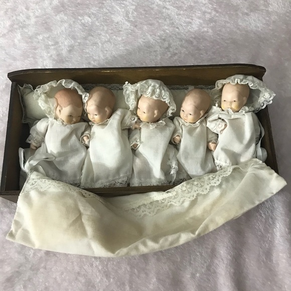 Vintage Lot of 5 R.O.C.  Babies Baby figurine Doll Porcelain Set Collectors - Picture 5 of 16
